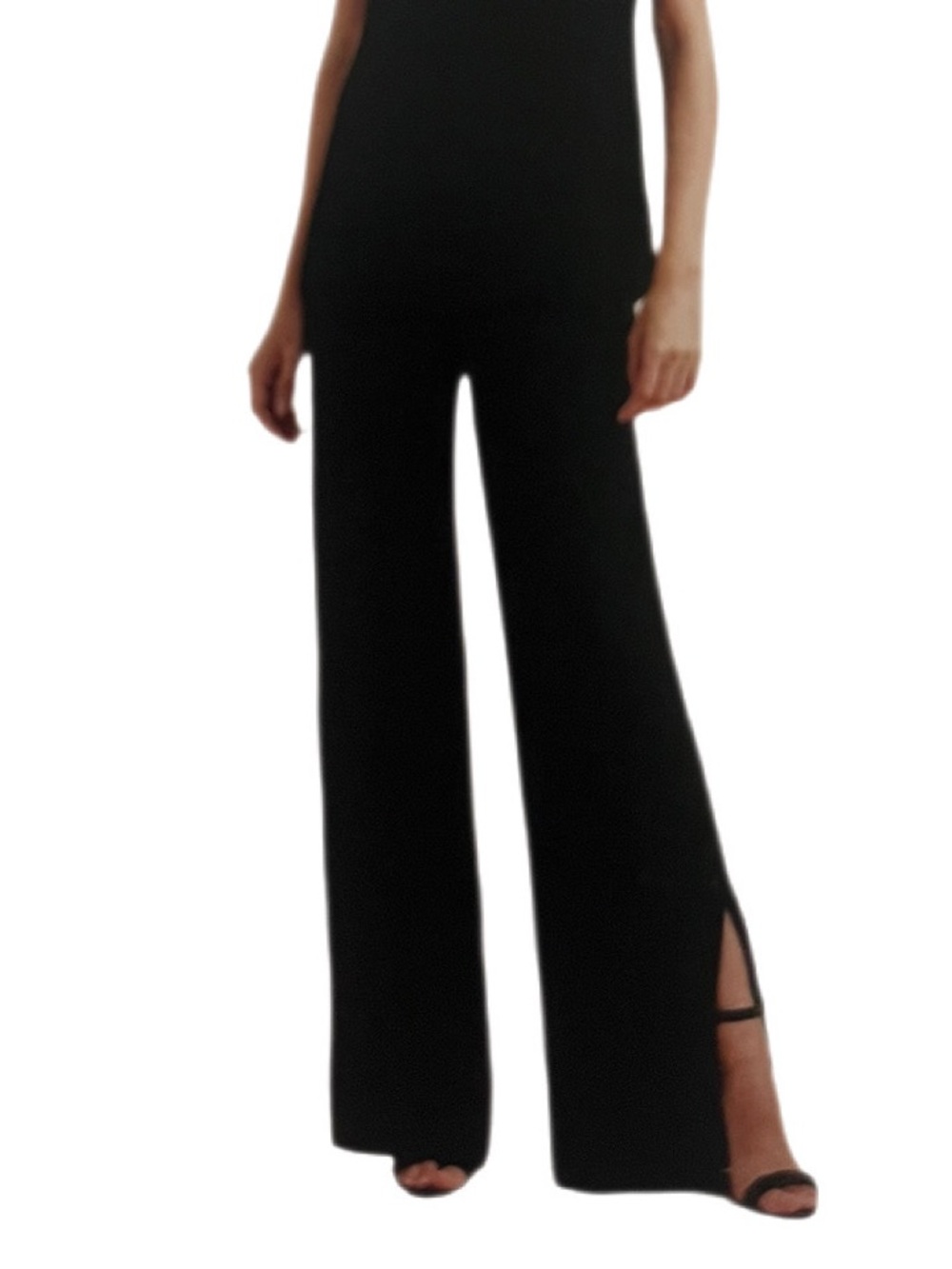 Etcetera Black Crepe Evening Pants with Deep Side Slits